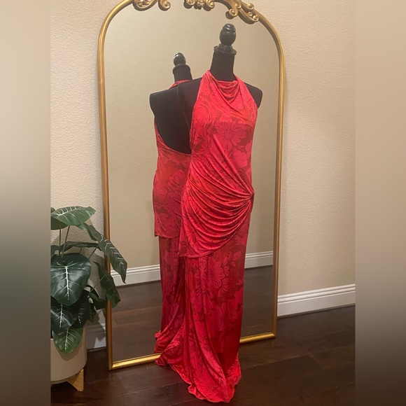 Katie May Leyla cowled halter open-back knotted jersey maxi dress Size L - Picture 2 of 12